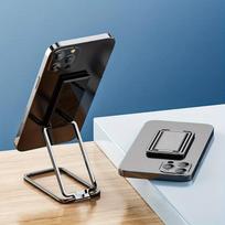 Žiedo laikiklis Daugiafunkcis pasukamas metalinis sulankstomas mobiliojo telefono laikiklis Lazy Back lipduko žiedo sagties laikiklis juoda