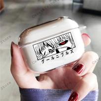 Anime Tokyo Ghoul Airpods dėklas Minkštas apsauginis dangtelis, skirtas Apple Airpods 1 2 3 Pro Cartoon skaidrus AirPods dėklas Airpods 1 2 white