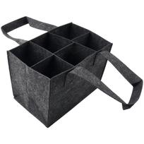 Foldable Felt Storage Bag Portable 6 Slots Organizer Box Wine Bottle Carrier pilka spalva