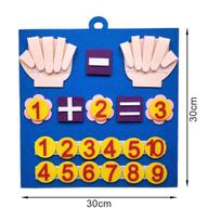Vaikų veltinio pirštų skaičiai Matematinis žaislas Montessori žaislai Vaikai skaičiuoja Ankstyvas mokymasis mažiems vaikams Intelektas vystosi 30*30 cm