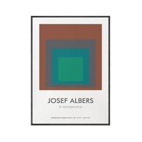 Josef Albers Abstract Geometric Art Museum Exhibition Poster Canvas Print Painting Wall Art Picture Home Gallery Decor 21x30cm No Framed