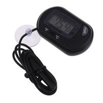 LCD skaitmeninis žuvų bako roplių akvariumo vandens matuoklis termometro temperatūra juoda