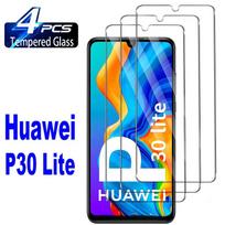 4 vnt. grūdinto stiklo ekrano apsaugai Huawei P30 Lite telefonui Huawei P20 Lite gryna