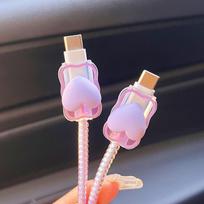 Apsauginis dėklas ir kabelių organizatorius Apple 20W įkrovikliui, iPhone 13/14/15 thread bite 1 piece violetinė