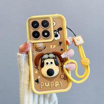 KEYSION Atsparus smūgiams dėklas Xiaomi 14T Pro 5G su dirželiu Minkštas silikoninis mielas 3D animacinis personažas Telefono dėklas Xiaomi 14T 5G for Xiaomi 14T