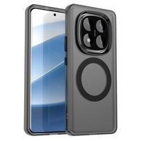Magsafe skaidrus dėklas, skirtas Xiaomi Redmi Note 14 13 Pro Plus 13R Pro+ 5G Note14Pro+Plus POCO X7 Magnetinis kietasis kompiuteris + TPU belaidžio įkrovimo telefono dangtelis Redmi Note 14 5G juoda