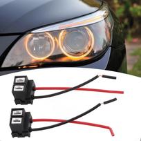 2 vnt. laidų lizdai automobilio laidų jungties kabeliui H7 LED priekiniams žibintams, naujiems