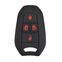 Silikoninis automobilio rakto dėklas Nuotolinio pultelio korpuso dangtelis Peugeot Traveller Expert Jumpy Dispatch SpaceTourer 2016-2019 Berakčio apsauga juoda