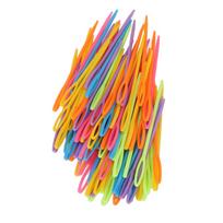 100 vnt. didelės akies plastikinės adatos, ryškių spalvų, plastikinės verpalų adatos, didelės akies, nešiojamos, plastikinės