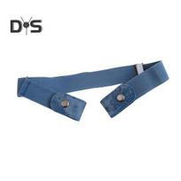 Lazy Belt Comfortable Elastic Design Faux Leather Waistband Adjustable Fit Invisible Jeans Belt Daily Wear šviesiai mėlyna spalva