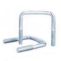 Mėlynas ir baltas cinkuotas stačiakampis U formos varžtas su spaustuvu - M6/M8/M10/M12 M6 (Single Nut)