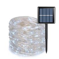 LED saulės energija varomos girliandos 7/12/22/32M lauko šventinės vandeniui atsparios girliandos kiemui, takui, Kalėdų eglutei, vakarėlio dekoravimui 7M 30LED balta