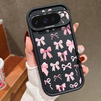 Pink Bowknot Print Shockproof Case For Google Pixel 9 Pro XL 8 Pro 8 7A Lens Protection Anti-Fall Matte Soft Silicone Phone Cover Google Pixel 9 juoda