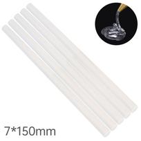 5 vnt./10 vnt. Karštų klijų lazdelės 7 mm x 150 mm / 270 mm / 300 mm „pasidaryk pats“ amatams / dekoravimui / taisymui, daugiafunkcinės klijų lazdelės juodos / skaidrios 5pcs 150mm Transparent