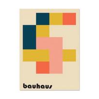 Juodai balta modernizmo parodos spaudinys ant drobės Vintažinis minimalistinis Bauhaus tapybos sienų meno plakatai namų dekoravimui be rėmelio 21*30cm No Frame