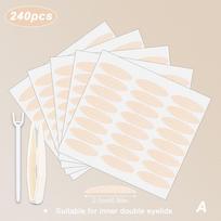 240Pcs Double Fold Eyelid Tape Sticker Lace Nature Clear Beige Stripe Self-adhesive Natural Eye Makeup Make Up With Tool A