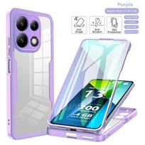 360 Full Cover Case For Xiaomi Redmi Note 13 14 12 11 10 Pro Plus 4G 5G Shockproof Clear Front Back Body Coverage Cover Carcasa Redmi Note 14 5G&For Xiaomi Redmi levandų violetinė spalva