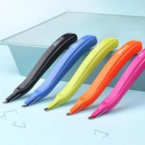 Ergonomic Silicone Fountain Pen-Style Staple Remover - Gentle Grip, Durable Office & School Tool, Random Color (Black/Blue/Yellow/Pink/Orange) 2pcs