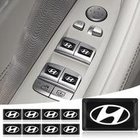 Naujas Anglies Pluošto Vairas Automobilio Logotipo Emblema 3D Lipdukai Hyundai Fe Sonata Solaris Azera Creta I30 IX25 IX35 2pcs