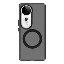 Magsafe matinė telefono dėklas Vivo V40 V40 Pro 5G, magnetinis belaidis įkrovimas Vivo S19 S19 Pro, smūgiams atsparus galinis dangtelis Pc + tpu&vivo V40 juoda