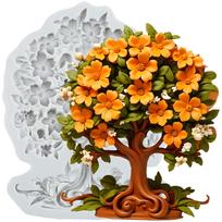 Life Tree Silicone Mold Tree Fondant Molds Cake Decorating Tools Cupcake Topper Candy Resin Clay Chocolate Gumpaste Mold pilka spalva