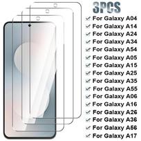 3PCS Tempered Glass For Samsung Galaxy A54 A34 A24 A14 A04 A05S A15 A35 A55 Screen Protector For Samsung A06 A16 A26 A36 A56 A17 Samsung A33 5G balta