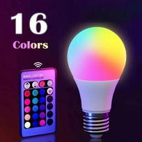 RGB spalvas keičiančios lemputės, 9W RGB LED lemputės su nuotolinio valdymo pultu, 16 spalvų daugiaspalvė lemputė, pritemdoma šviesa miegamajam, vakarėliui, namų dekorui purple