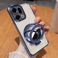 Telefono dėklas Samsung S25 S24 S23 S22 S21 S20 Plus Ultra Edge S10 Flash Veidrodinis Magnetinis Laikiklis Smūgius Sugeriantis Minkštas Silikonas For Samsung S25Plus