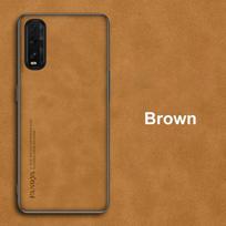 OPPO Find X2 Pro dėklas, prabangus PU odos telefono dėklas, skirtas OPPO Find X2 Lite X2 Neo, galinis dangtelis, silikoninė apsauga nuo smūgių For Find X2 ruda