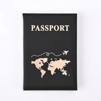 Women Passport Cover Color Letter Map Printed Leather Passport Holder Ticket Clip Passport Wallet Travel Wallet ID Card Holder Unisex