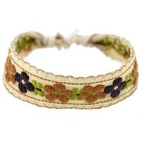 Boho Braškių Gėlių Siuvinėta Apyrankė Rankų Darbo Pintas Apyrankė Draugystės Wrap Apyrankės Siūlais Austos Apyrankės ant Riešo