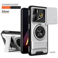 Dėklas Nubia Neo 3 5G Case Sukamas Slankiojantis Kameros Apsaugos Žiedas Stovas Atsparus Smūgiams Dangtelis Capa Funda for Nubia Neo 3 balta