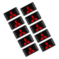 10 vnt. 3D epoksidinis ženklelis Automobilio dekoravimo lipdukas MITSUBISHI Ralliart Lancer Competition Outlander ASX EX LANCER Automobilio priedams black