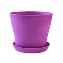 Plastikiniai gėlių vazonai vazonas balkonams sodinti vazoninis gėlių vazonas sukulentų vazonai su padėklu sodas patalpos bonsai daugiaspalvis 10cm violetinė