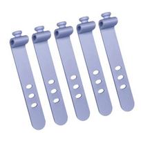 5Pcs Cable Organizer Silicone Reusable Cable Ties Flexible Wire Management for Headphones TV USB Computer Cables Food Bags Curtains violetinė
