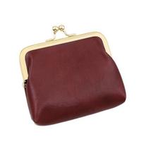 Mini Vintage Coin Purse Faux Leather Kiss Lock Change Pouch Portable Wallet Multi-purpose Keys Earphones Trinkets Lipstick Cosmetic Accessories raudona