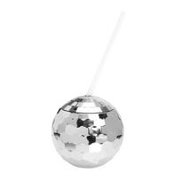 Disco Flash Ball Cup Electroplating Ball Cup Ball Straw Plastic Water Cup Wine Glass One Size sidabras