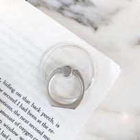 Transparent Crystal Ring Stand Metal Ring Ironing Lazy Stand Acrylic PC Transparent Mobile Phone Ring Buckle 1Pcs