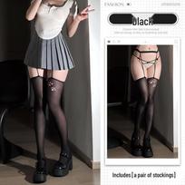 Japanese JK Cute Cat Paw Print Thigh-High Lolita Socks - Over-the-Knee Garter Stockings One Size (fits 80-130kg) juoda