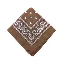 Medvilninė nauja kaklaraištis nudažyta galvos skara Paisley Scroll Bandanna Tie-Dyed Square One Size kava