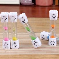 2 Minutes Smiling Face Tooth Brushing Hourglass Creative Sand Clock Toothbrush Timer Desktop Ornament For Children Kids Gifts 3 minutes mėlyna