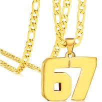 Vyriškas nerūdijančio plieno/1 grandinėlė su 67 numerio dizainu/Laisvalaikio ir aukščiausios klasės stilius/Tinka kasdieniam dėvėjimui, susibūrimams, šventėms ir vakarėliams Style 8862 beige