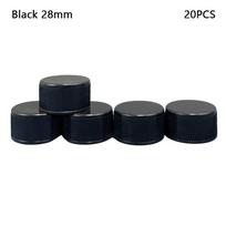 20 vnt. universalus plastikinis butelio kamštukas, apvalus sriegiuojamas butelio kamštukas, butelių priedai Black 28mm