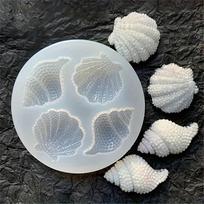 Intricate Seashell & Conch Shape Silicone Mold - Perfect for DIY Crafts, Resin & with Detailed Leaf Patterns and Textured Surfaces pilka