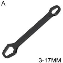 5 mm storio reguliuojamas Torx veržliaraktis - savaime prisiveržiantis dvigalvis veržliaraktis, tinka 3-17 mm, nešiojamas namų ir automobilių remontui, universalus juodas juoda