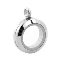 Šiuolaikinis nerūdijančio plieno apvalus stiklinis medalionas pakabukas 20/25/30mm Karoliai Plaukiojantys medalionai Papuošalų gamybos reikmenys 20mm