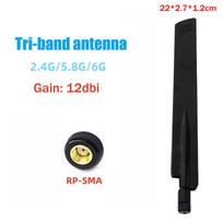 Wifi6 Wifi7 2.4G/5.8G/6G Tri Band External Antenna 12Dbi Bluetooth Router Antenna Rp-Sma Bluetooth Router Antenna