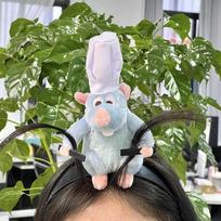 Disney Ratatouille Plaukų lankelis Animacinis pliušinis lėlės galvos apdangalas Prancūziška plati plaukų segtukas Nuotraukų galvos apdangalas Kūrybiškumas Kawaii mergaitės dovana 1PCS