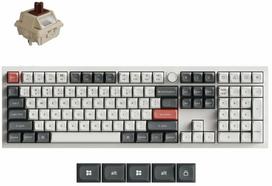 Belaidė kompiuterio klaviatūra Keychron Q6 Ultra 8K Q6U-P3 Keychron Silk POM Brown, EN, balta sp.