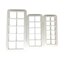 3Pcs DIY Baking Fondant Cake Mold Decor Square Biscuit Cookies Cutter Mould balta
